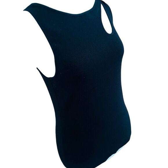 Elie Tahari Keyhole Tank Top, black, size M - Picture 9 of 10